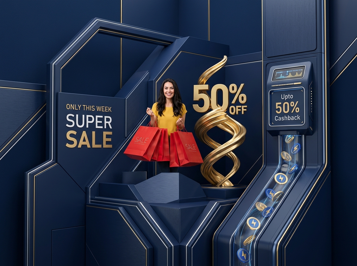 Super Sale 50% Off - Upto 50% Cashback